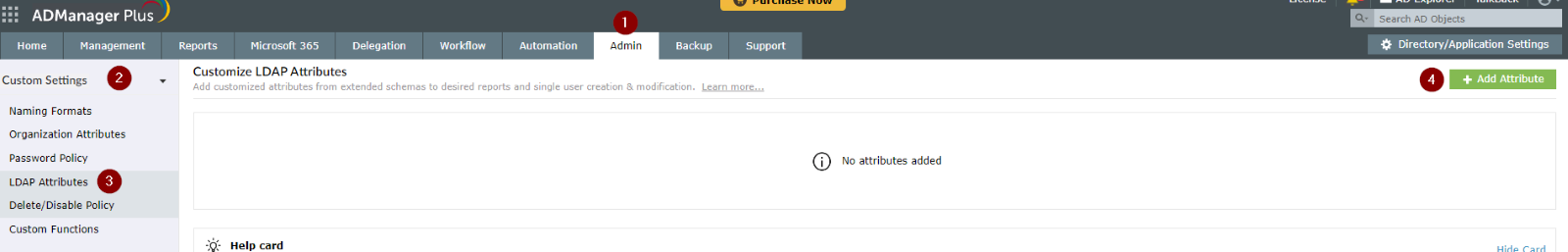 ADManager Plus Add Custom Attribute