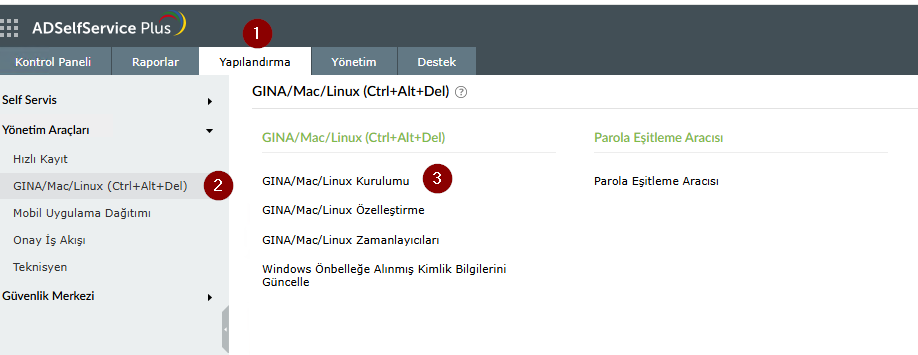 adselfservice gina, macOS, linux