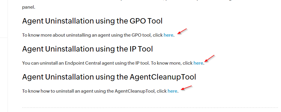 Endpoint Centrall Agent Unistall