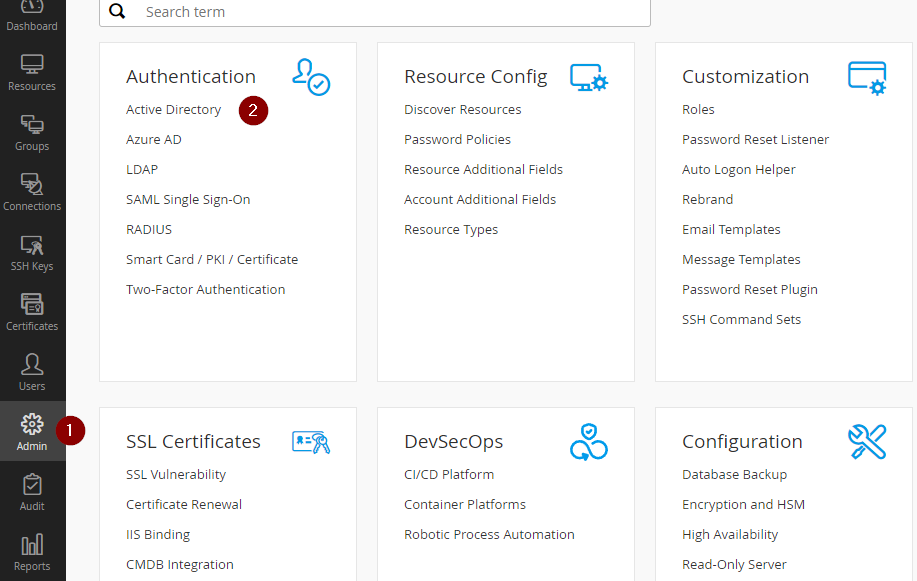 PAM360 Active Directory Integrates