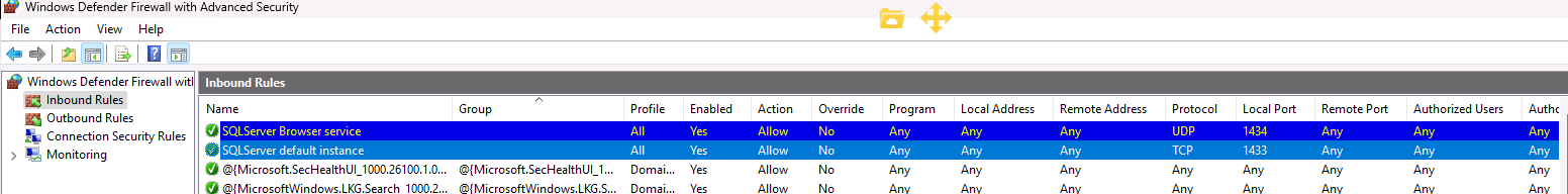 Windows Firewall to Allow SQL Server Access