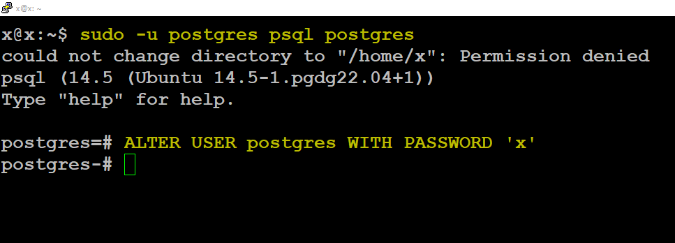 PostgreSQL Parola Değiştirme