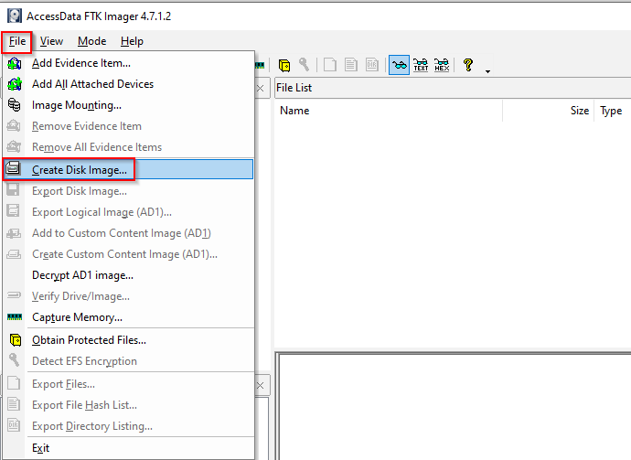 FTK Imager Disk Image