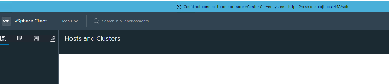 Could not connect to one or more Vcenter