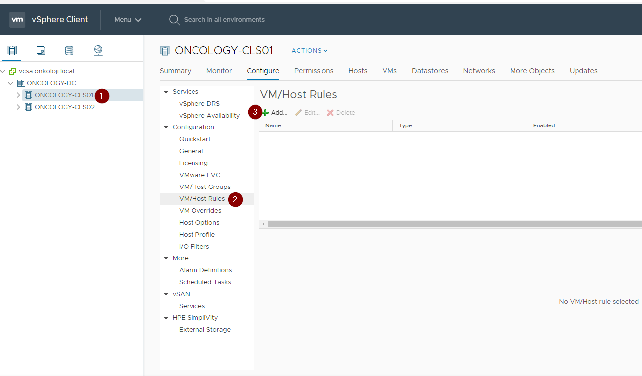 Vmware Virtual Machine Host Rules