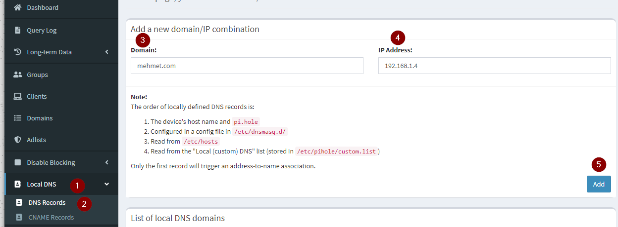 Pi-hole Local DNS