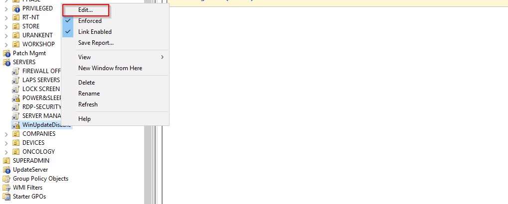 GPO Windows Update Disabled