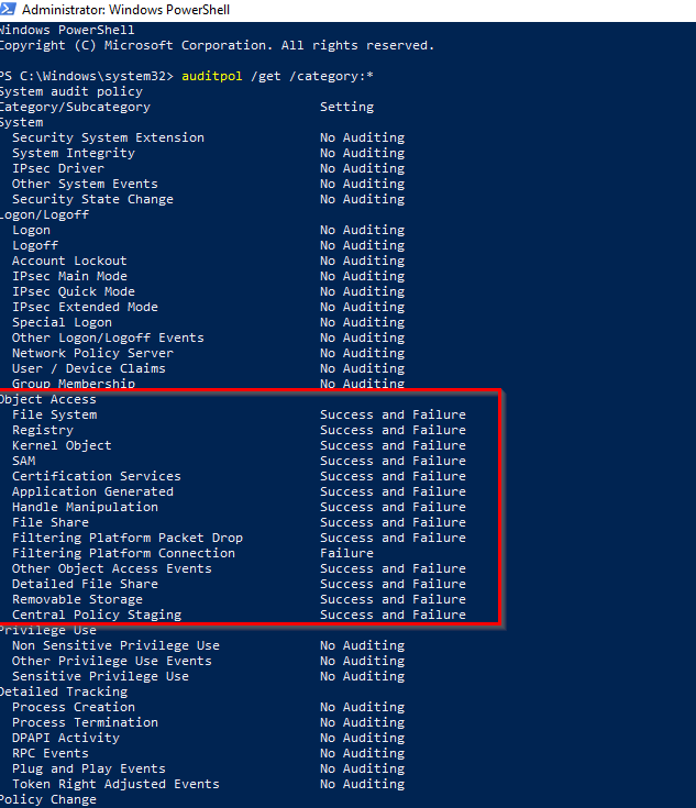 Windows Show Audit Policy