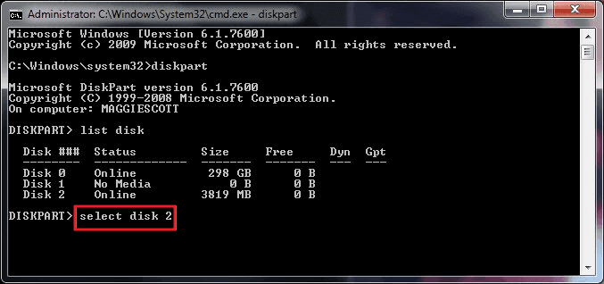 format with diskpart