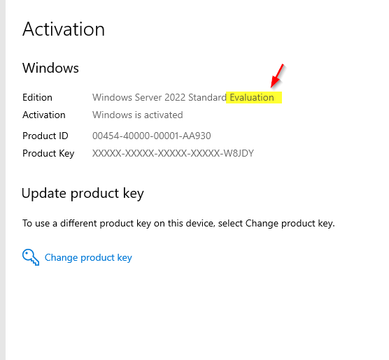 Convert Windows Server Evaluation License to Standard Retail Edition