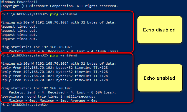 Windows Firewall Enable ICMP