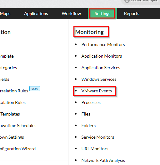 Opmanager VCenter and ESXI Hosts Events