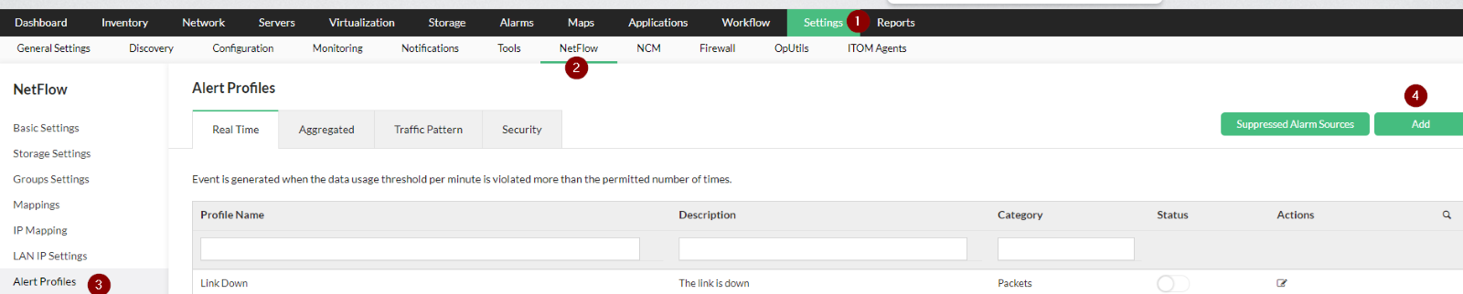 netflow threshold alerts