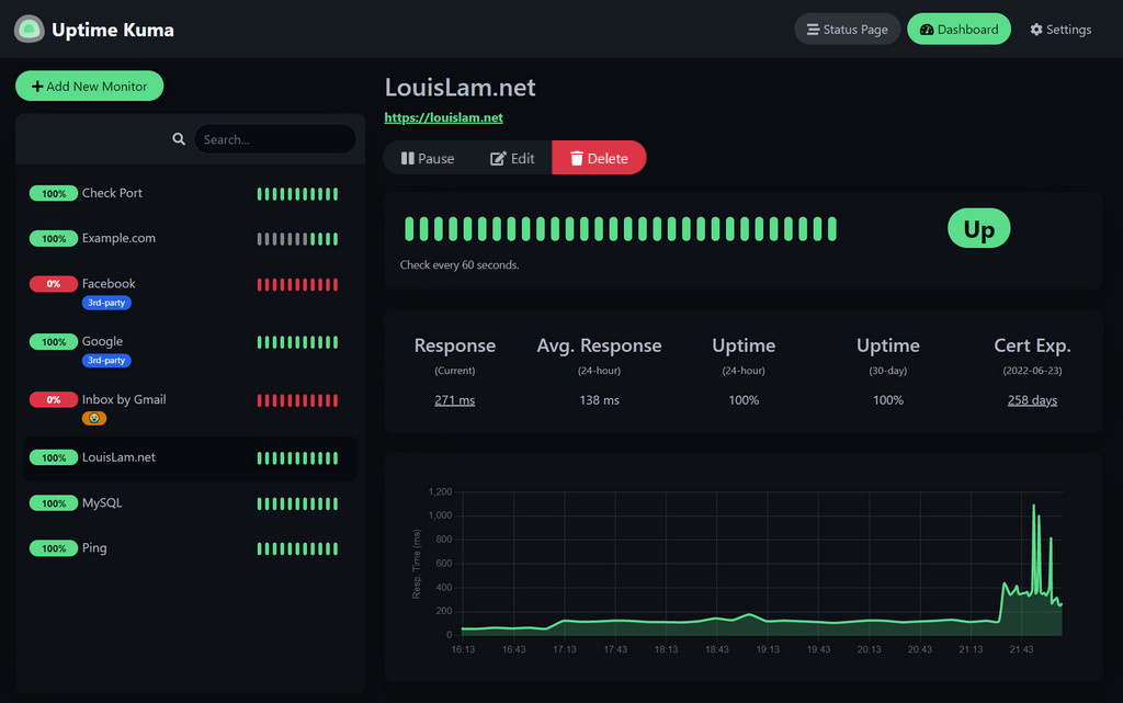 Uptime Kuma Install