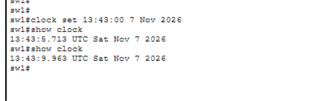 cisco switch time and ntp configuration