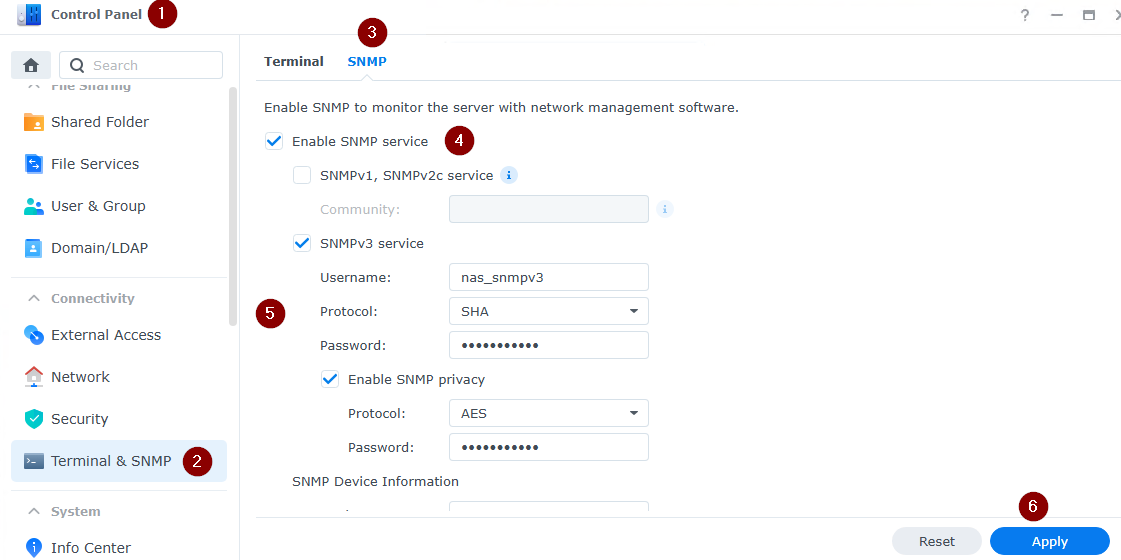 synology configure snmp
